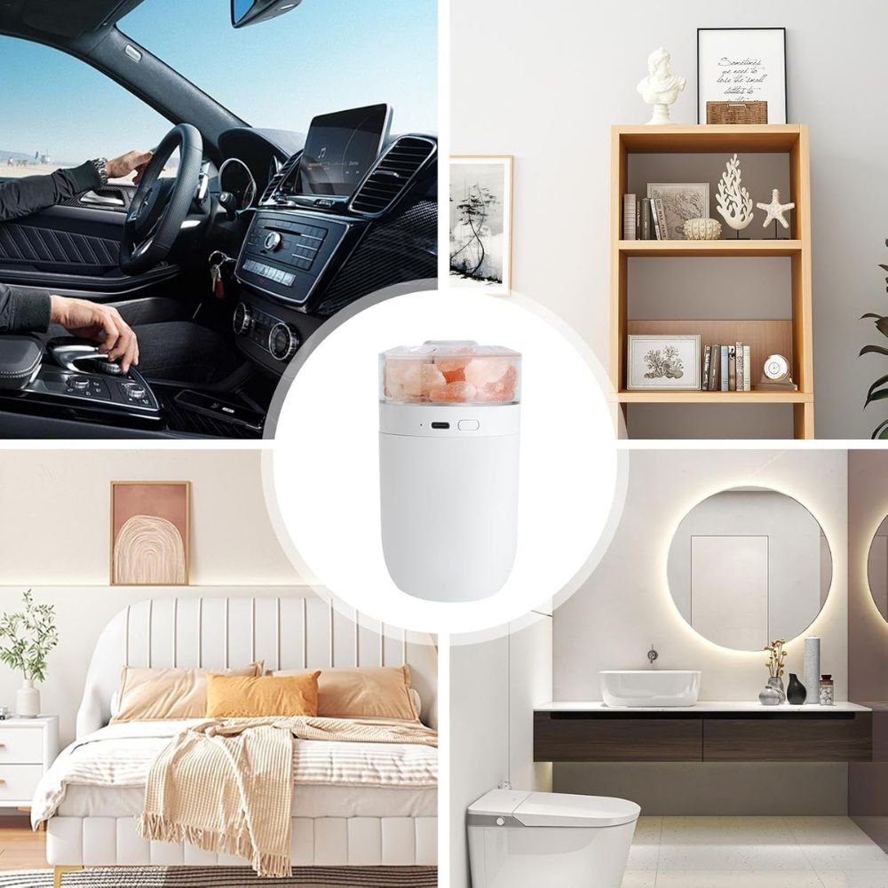 LED light Crystal Salt Stone Humidifier Essential Oil Diffuser